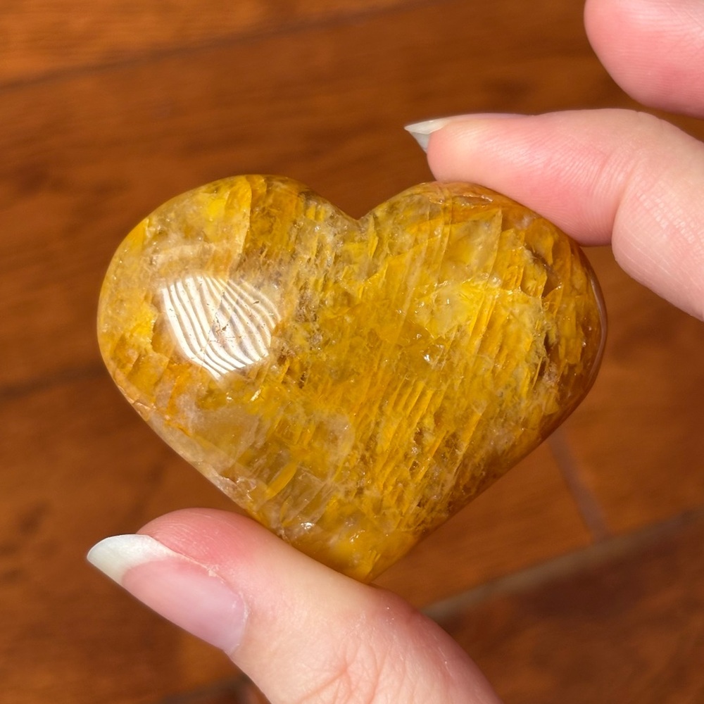 Golden Healer Puffy Heart Crystal Carving 
(💸 Bundle Crystals to Save!)